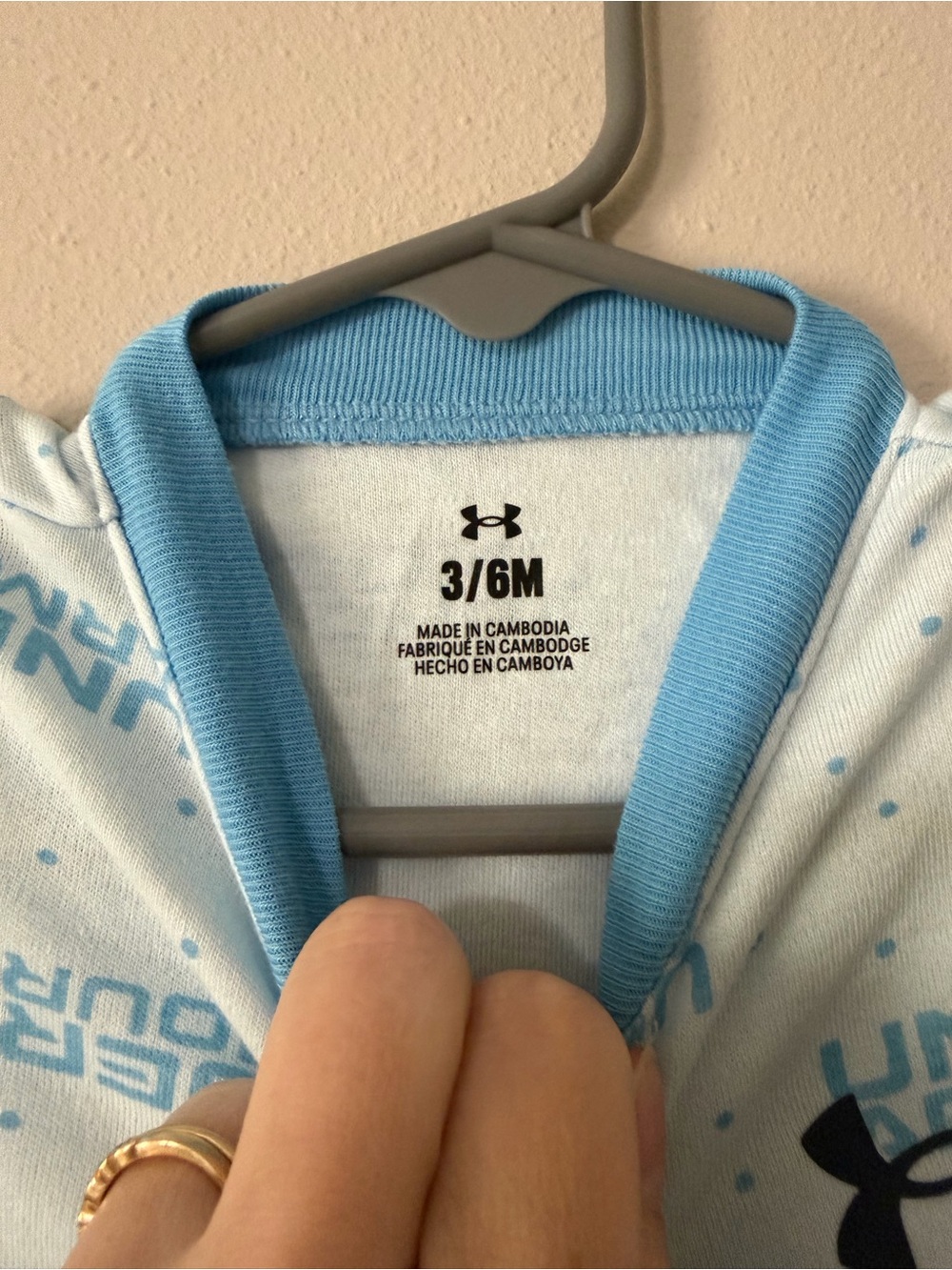 Under Armour Blue Logo Footie Pajamas 3-6M Zip Up Sleeper NWT - Picture 3 of 4